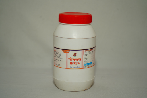 Yogaraja Guggulu 100 gm Aamvat,Urustambh,Krumi,Dushtavran,Pleeha,Gulma,Udar,Aanah,Arsha,Dipan,Sandhi-majjagat vatvyadhi,Rheumatoid arthritis,Antihelminthic,Infected wound Splenomegaly,Ascitis,Gaseous distension,Piles,Arthritis 