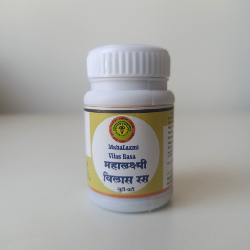 Mahalaxmivilas Ras50 gm Sannipataj galrog,Aantravruddhi,Atisaar ,Kushtha,Prameh,Shleepad,Nadivran,Vran,Gudamay,bhagandar,Kaas,peenas,Sthoulya,Aamvaat, Jivhastambh,Udar,Karna,nasa,akshi,much jadya,Sarvshool,Shirahshool,Streerog,Yakshma,Arsh,Throat pain,Dia
